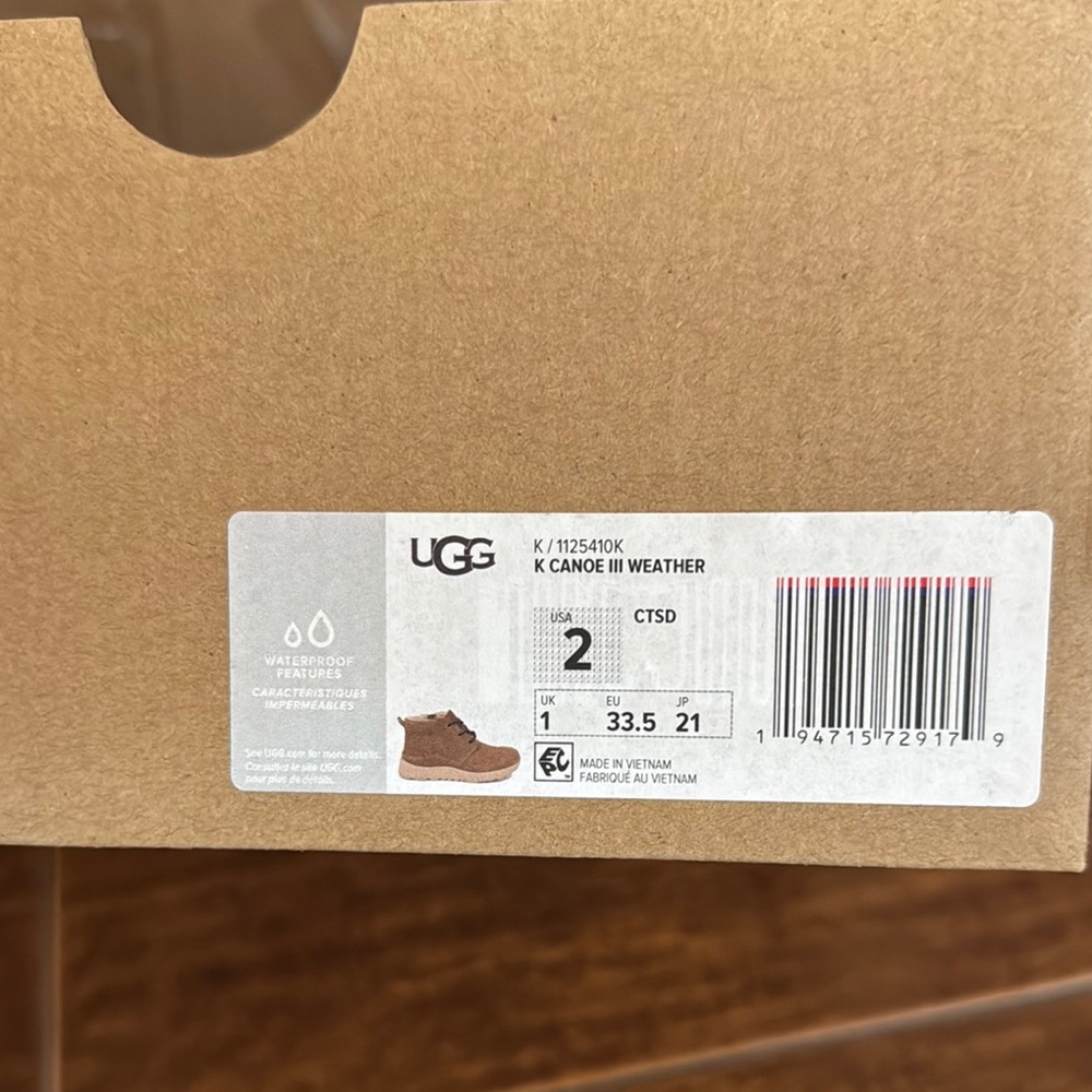 UGG Brown Weatherproof Boots Canoe iii size 2 kids